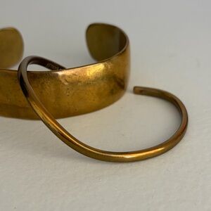 Sergio Lub Thin Brass Copper Cuff Bracelet 
Signed Stamped SIZE: Small Designer